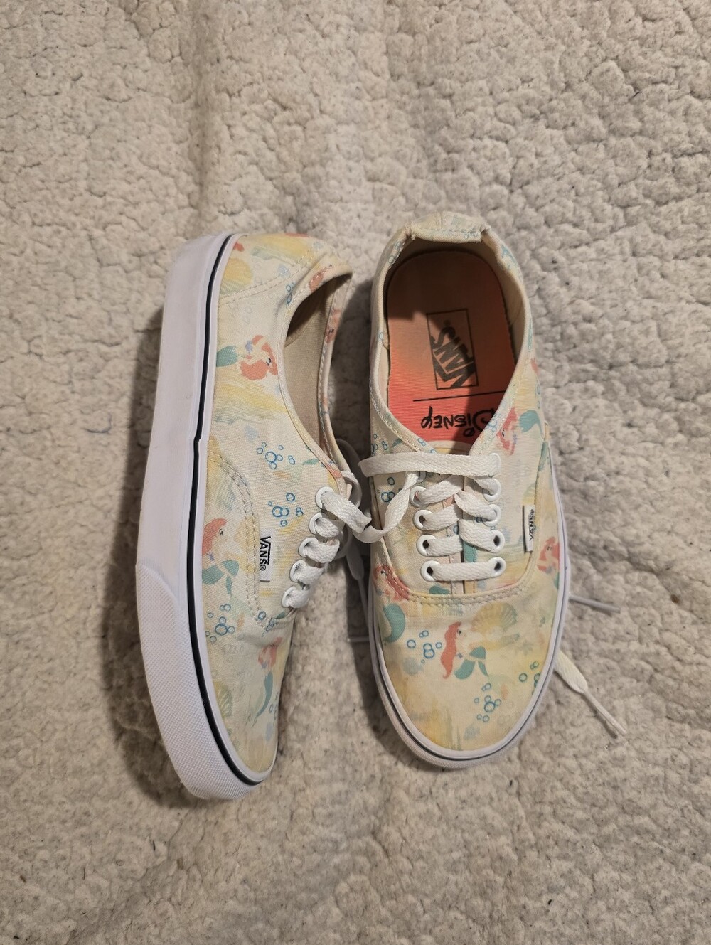 Vans Authentic Disney Little Mermaid Ariel Shoes Women Size 8 Men 6.5 Sneakers